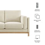 Fern 63 inch Fabric Loveseat in Ivory