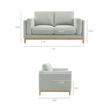 Fern 63 inch Fabric Loveseat in Mist