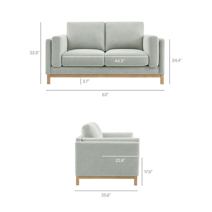 Roscoe 63 inch Fabric Loveseat by Furniture for America