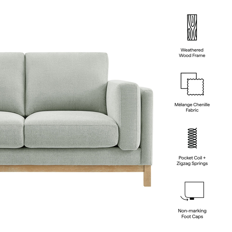 Fern 63 inch Fabric Loveseat in Mist
