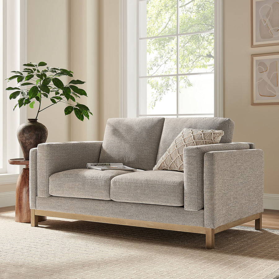 Fern 63 inch Fabric Loveseat in Pewter