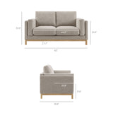 Fern 63 inch Fabric Loveseat in Pewter