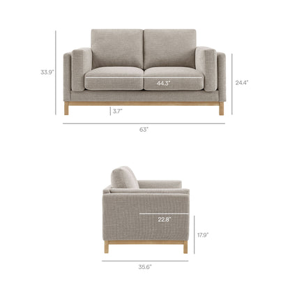 Roscoe 63 inch Fabric Loveseat by Furniture for America