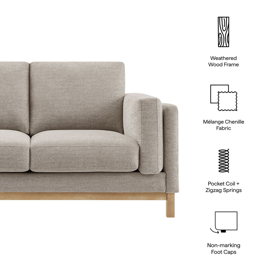 Fern 63 inch Fabric Loveseat in Pewter