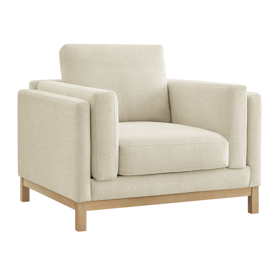 Fern Fabric Armchair in Ivory