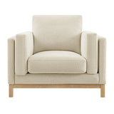 Fern Fabric Armchair in Ivory