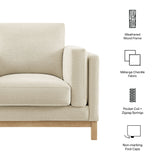 Fern Fabric Armchair in Ivory