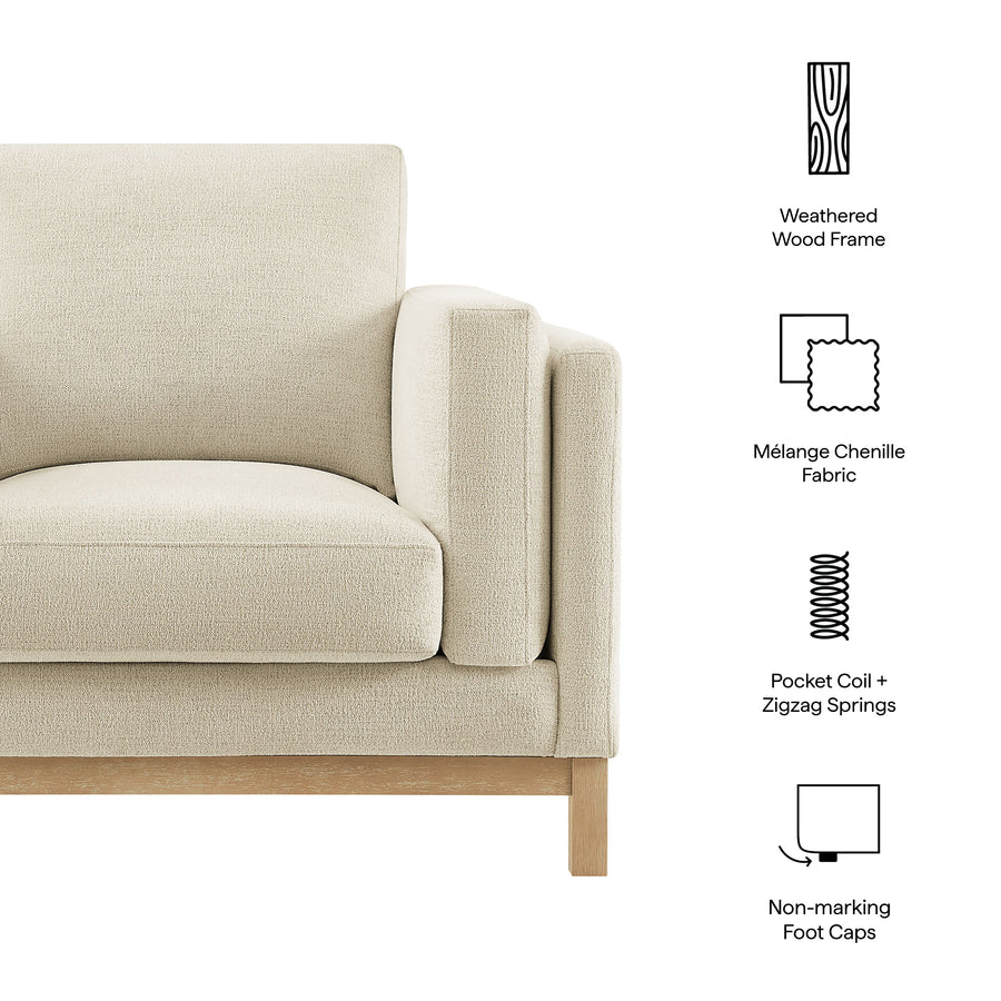 Fern Fabric Armchair in Ivory