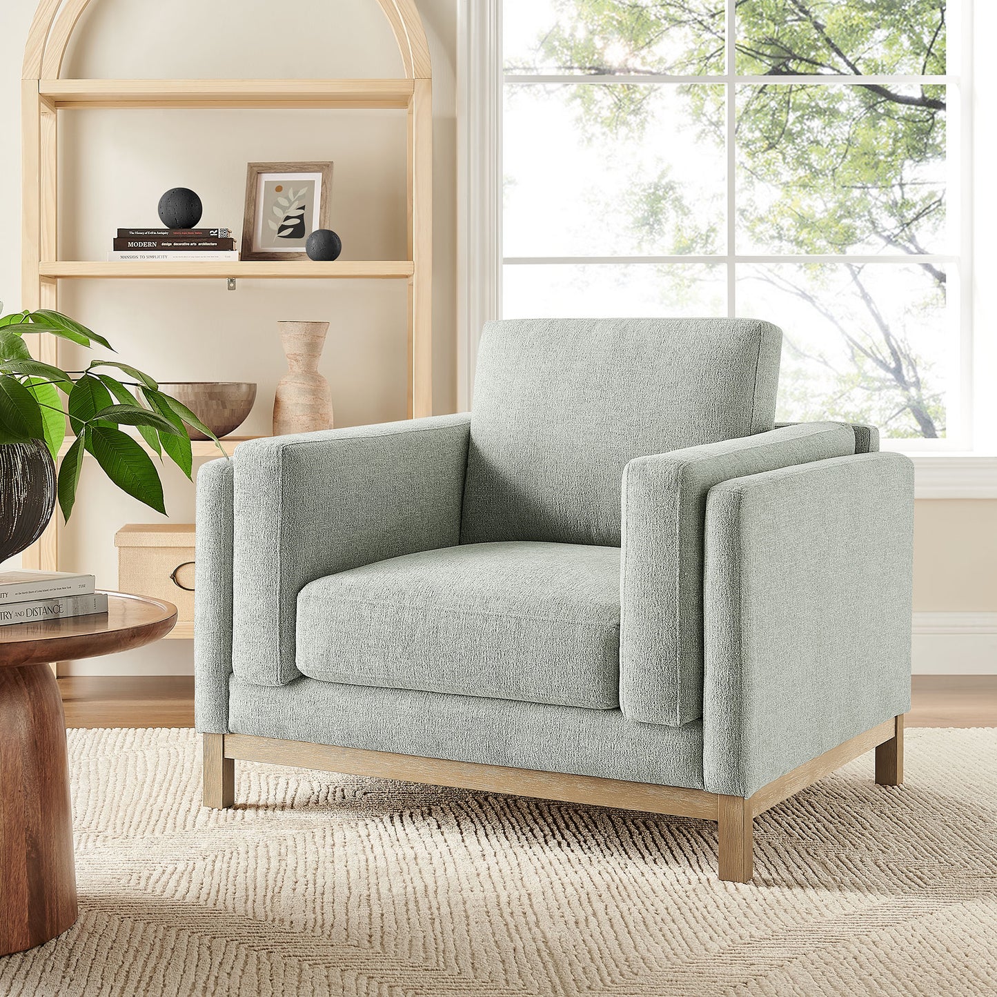 Fern Fabric Armchair in Mist