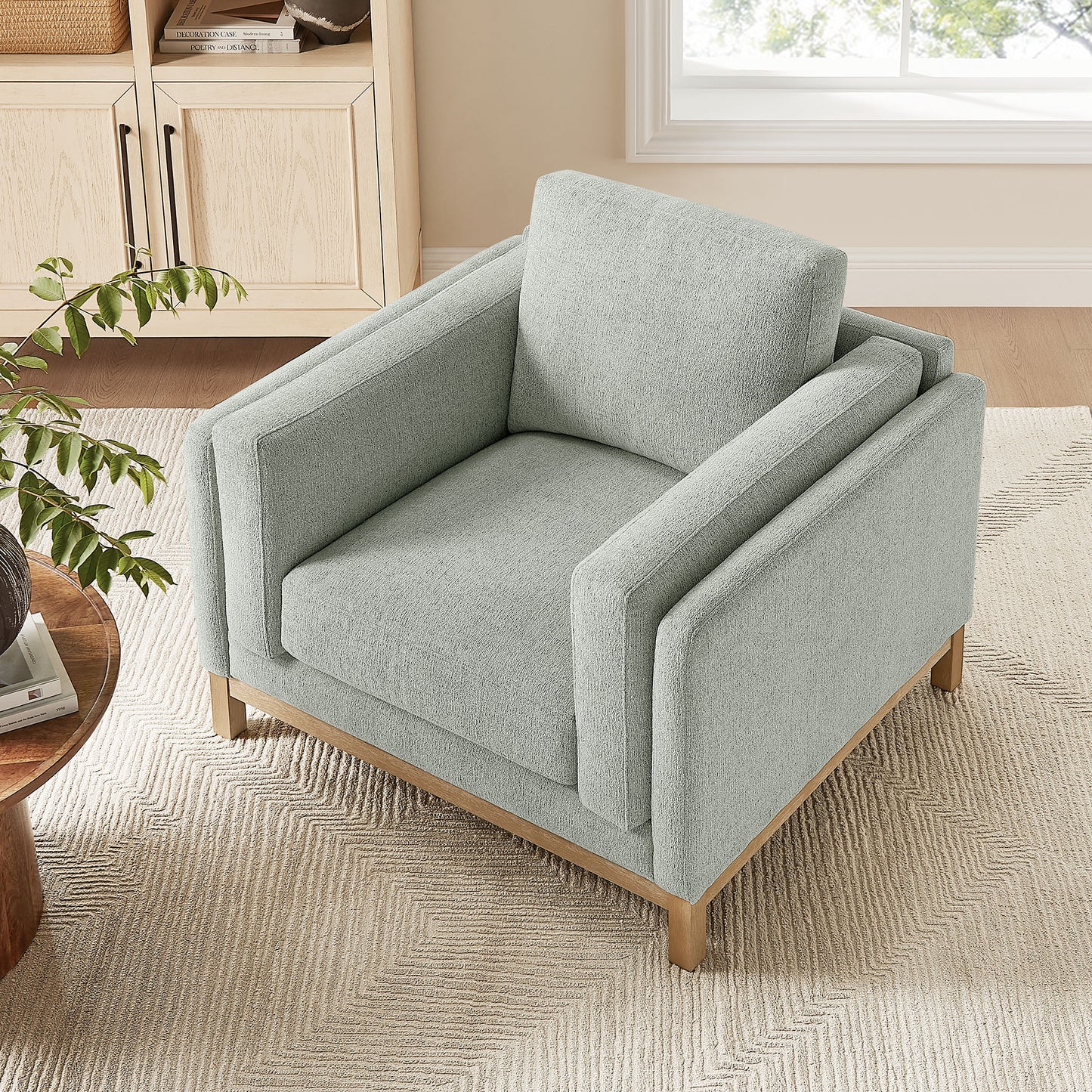 Fern Fabric Armchair in Mist
