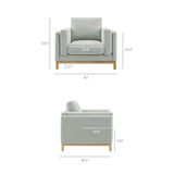 Fern Fabric Armchair in Mist