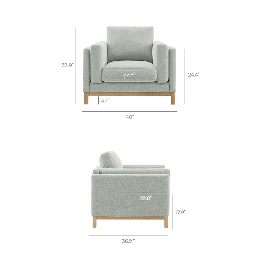 Fern Fabric Armchair in Mist