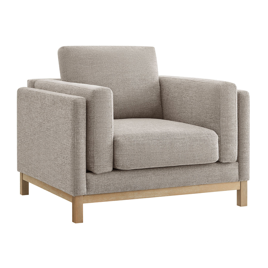 Fern Fabric Armchair in Pewter