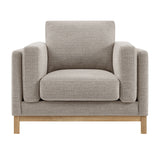 Fern Fabric Armchair in Pewter