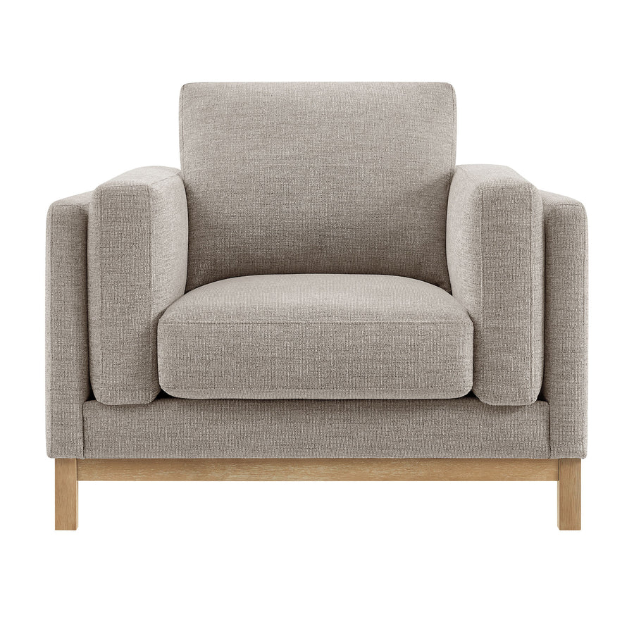 Fern Fabric Armchair in Pewter