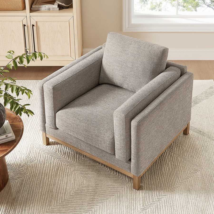Fern Fabric Armchair in Pewter