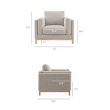 Fern Fabric Armchair in Pewter