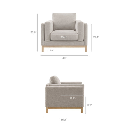 Roscoe Fabric Armchair in Pewter