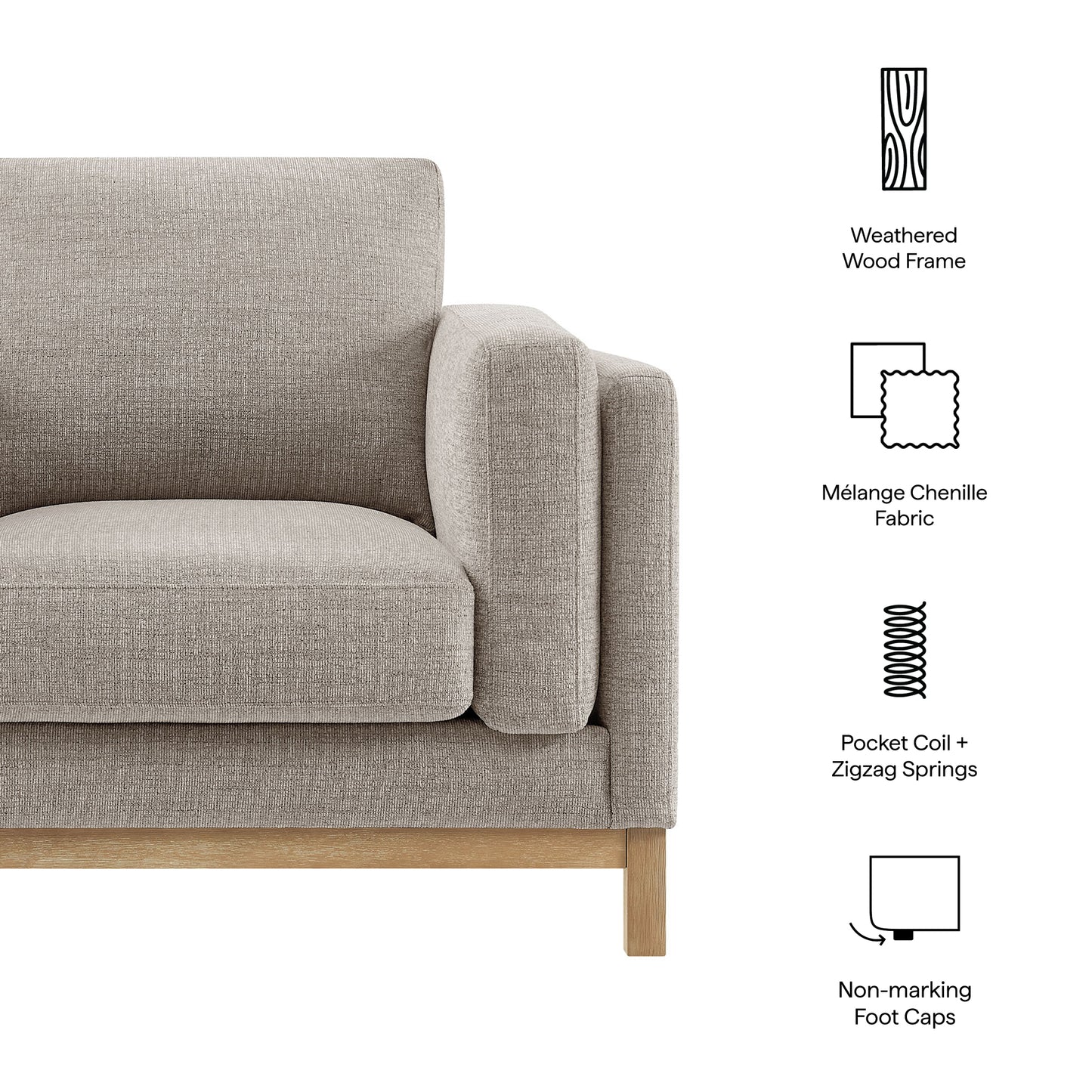 Fern Fabric Armchair in Pewter