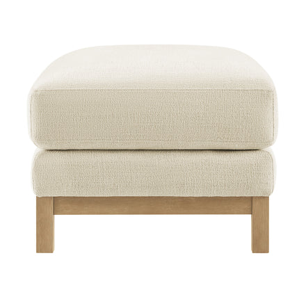 Roscoe Fabric Ottoman in Ivory