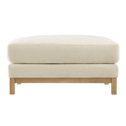 Roscoe Fabric Ottoman in Ivory