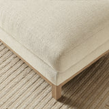 Fern Fabric Ottoman in Ivory