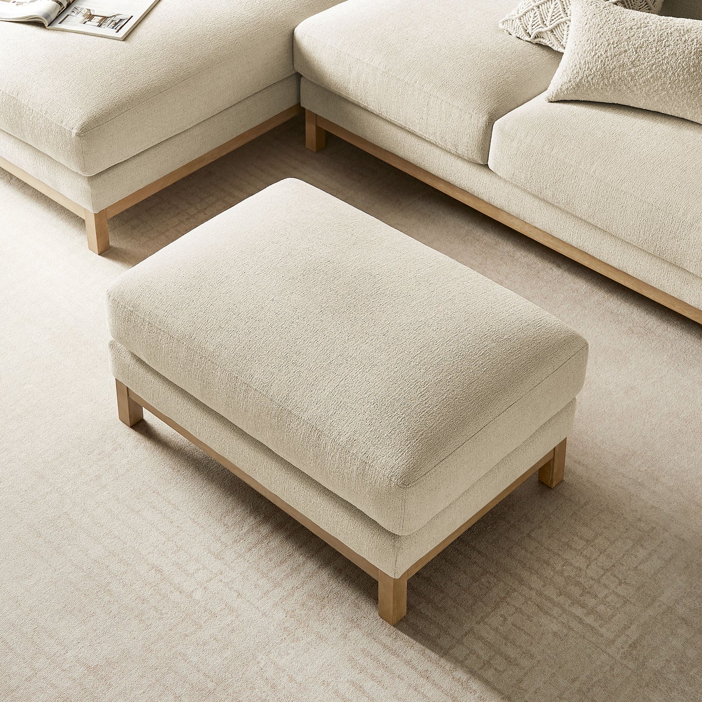 Roscoe Fabric Ottoman by Furniture for America