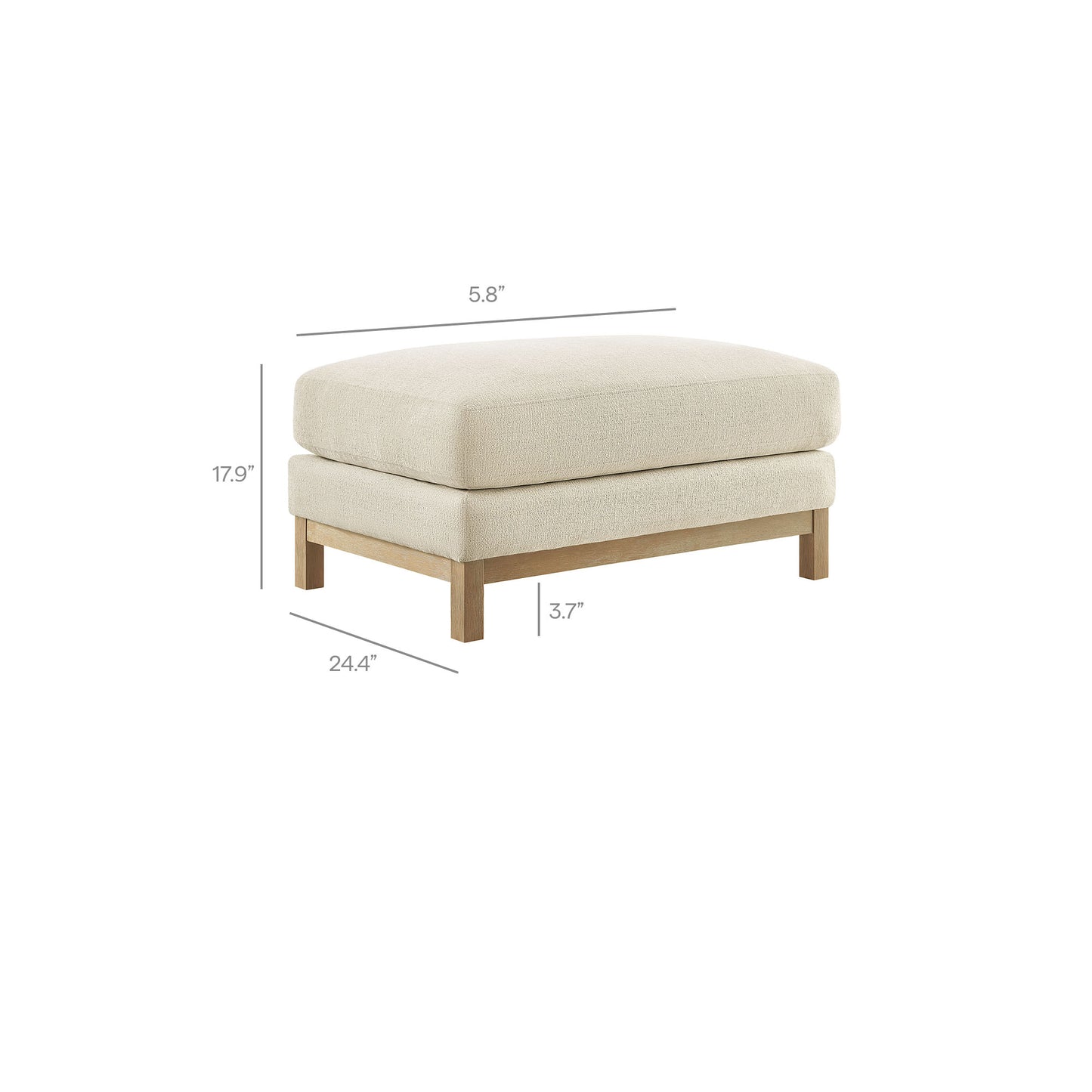 Roscoe Fabric Ottoman by Furniture for America