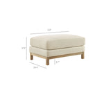 Fern Fabric Ottoman in Ivory