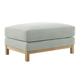 Fern Fabric Ottoman in Mist