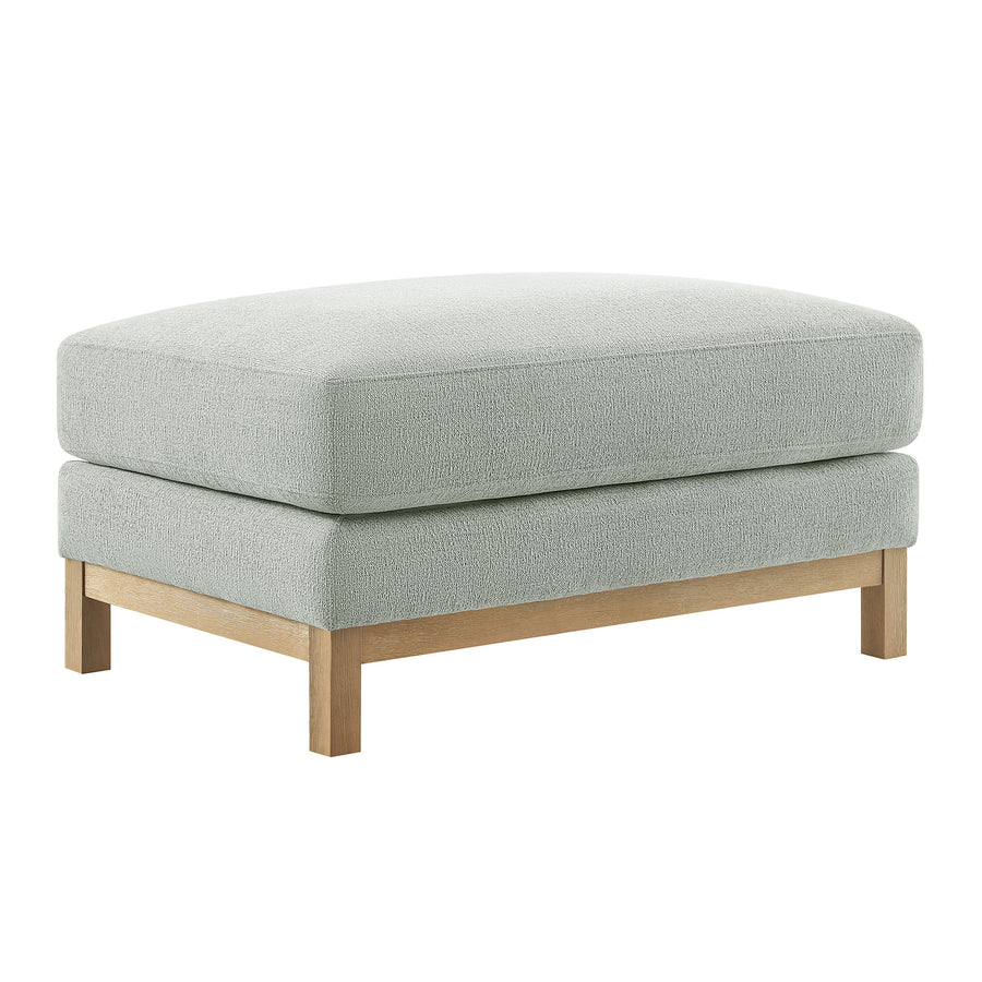 Fern Fabric Ottoman in Mist