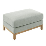 Fern Fabric Ottoman in Mist