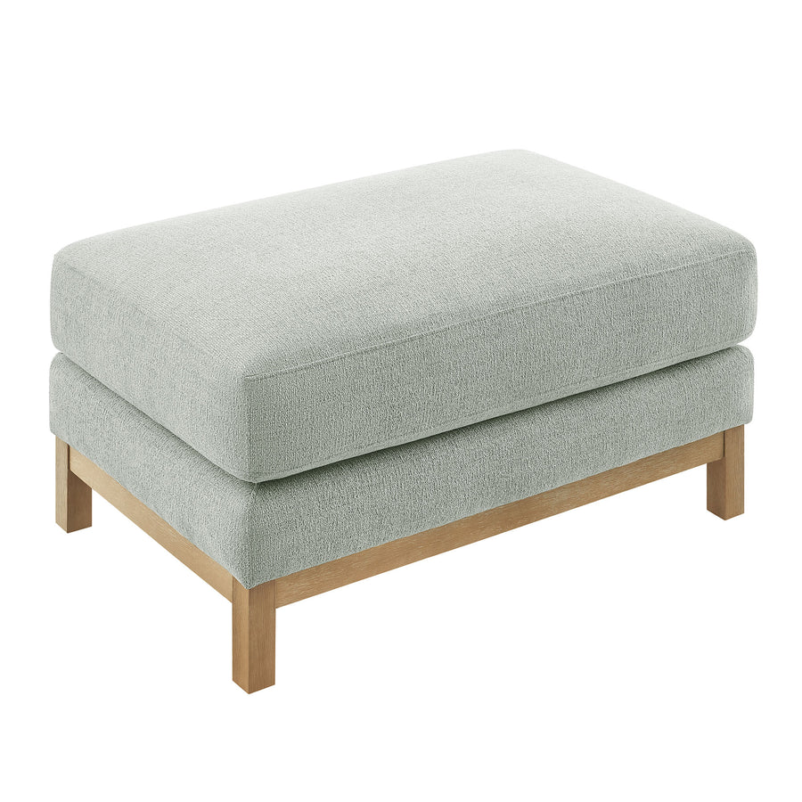 Fern Fabric Ottoman in Mist