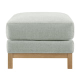 Fern Fabric Ottoman in Mist
