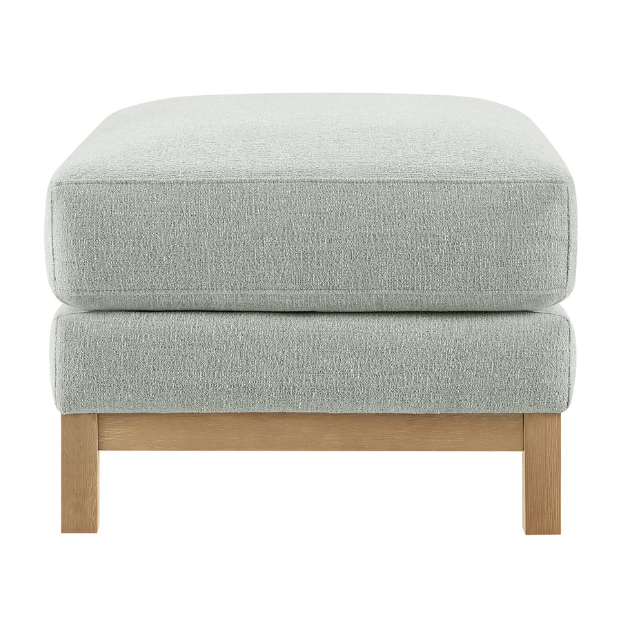 Fern Fabric Ottoman in Mist