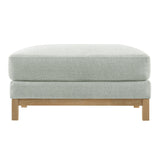 Fern Fabric Ottoman in Mist