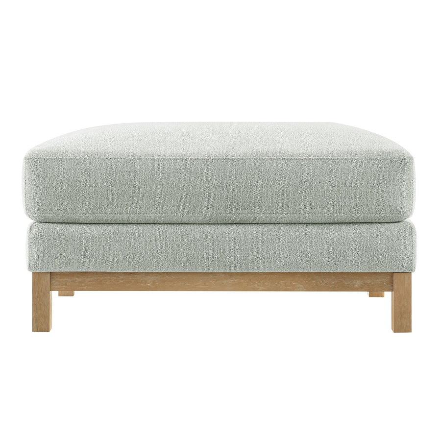Fern Fabric Ottoman in Mist