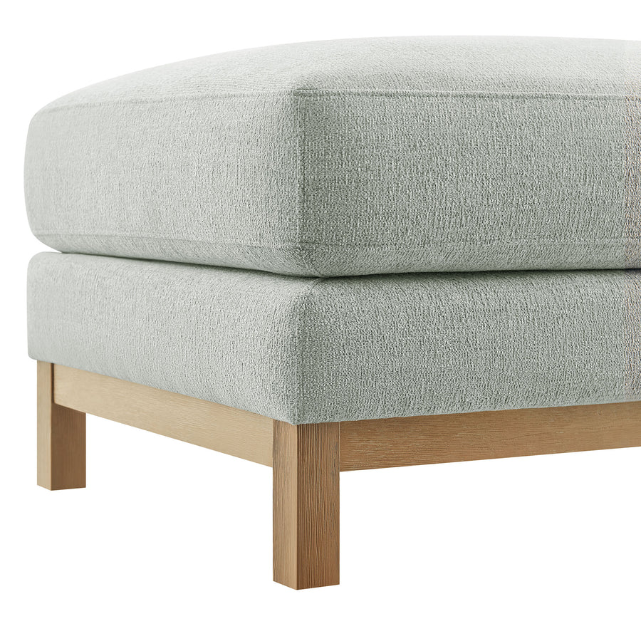 Fern Fabric Ottoman in Mist