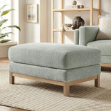 Fern Fabric Ottoman in Mist