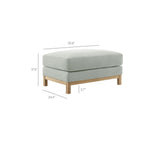 Fern Fabric Ottoman in Mist
