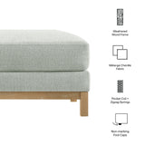 Fern Fabric Ottoman in Mist