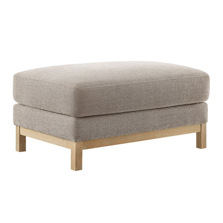 Roscoe Fabric Ottoman in Pewter