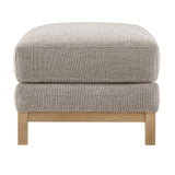 Fern Fabric Ottoman in Pewter