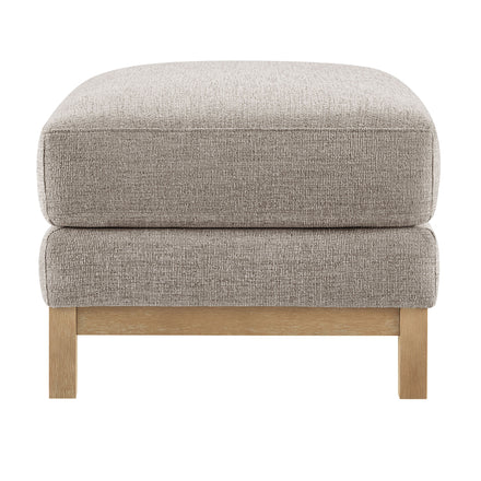 Roscoe Fabric Ottoman in Pewter