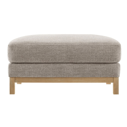 Roscoe Fabric Ottoman in Pewter