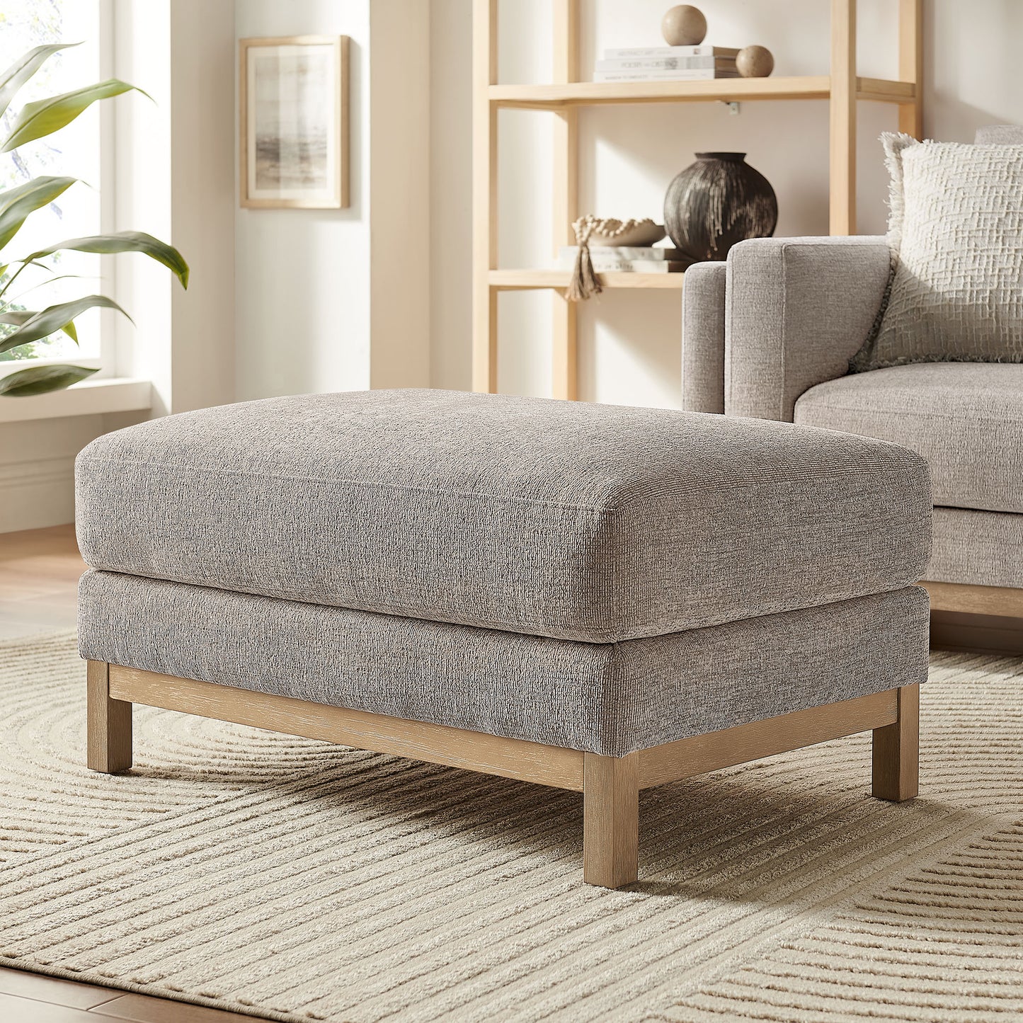 Roscoe Fabric Ottoman by Furniture for America