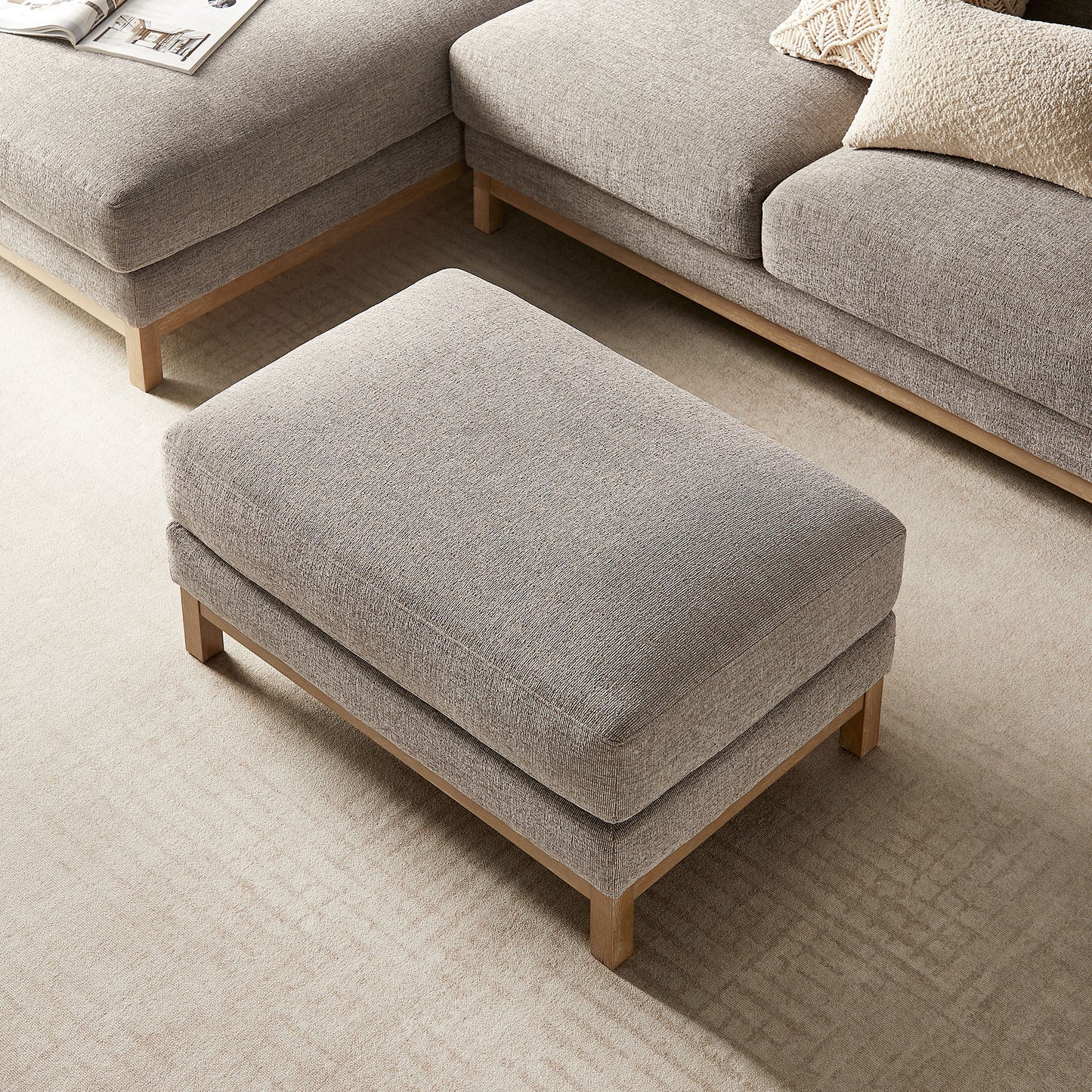 Roscoe Fabric Ottoman by Furniture for America
