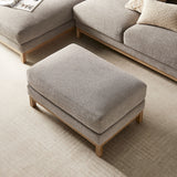 Fern Fabric Ottoman in Pewter