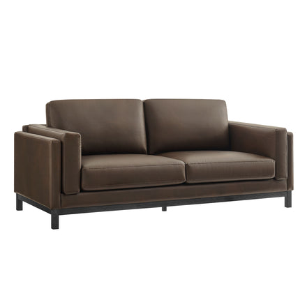 Roscoe 81 inch Vegan Leather Sofa in Espresso