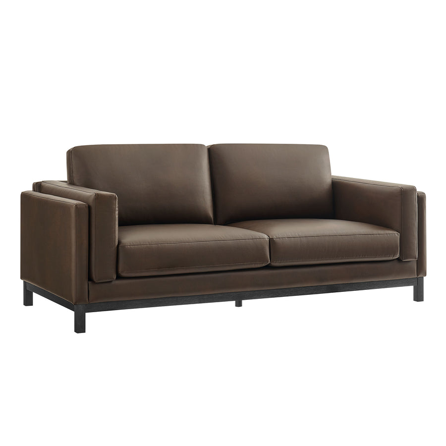 Fern 81 inch Vegan Leather Sofa in Espresso